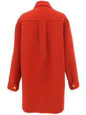 ウールカシミヤGGボタンジャケット レッド/ゴールド