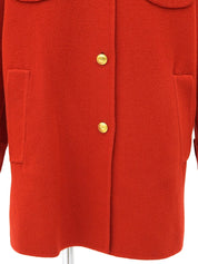 ウールカシミアGGボタンジャケット レッド/ゴールド
