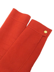 ウールカシミアGGボタンジャケット レッド/ゴールド