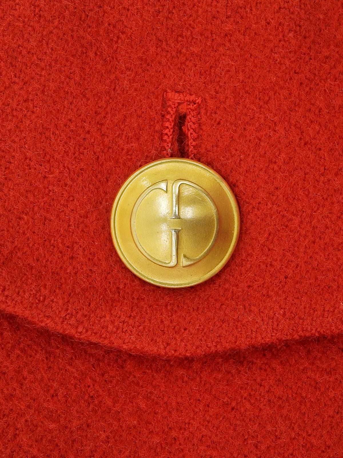 ウールカシミアGGボタンジャケット レッド/ゴールド