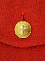 ウールカシミアGGボタンジャケット レッド/ゴールド