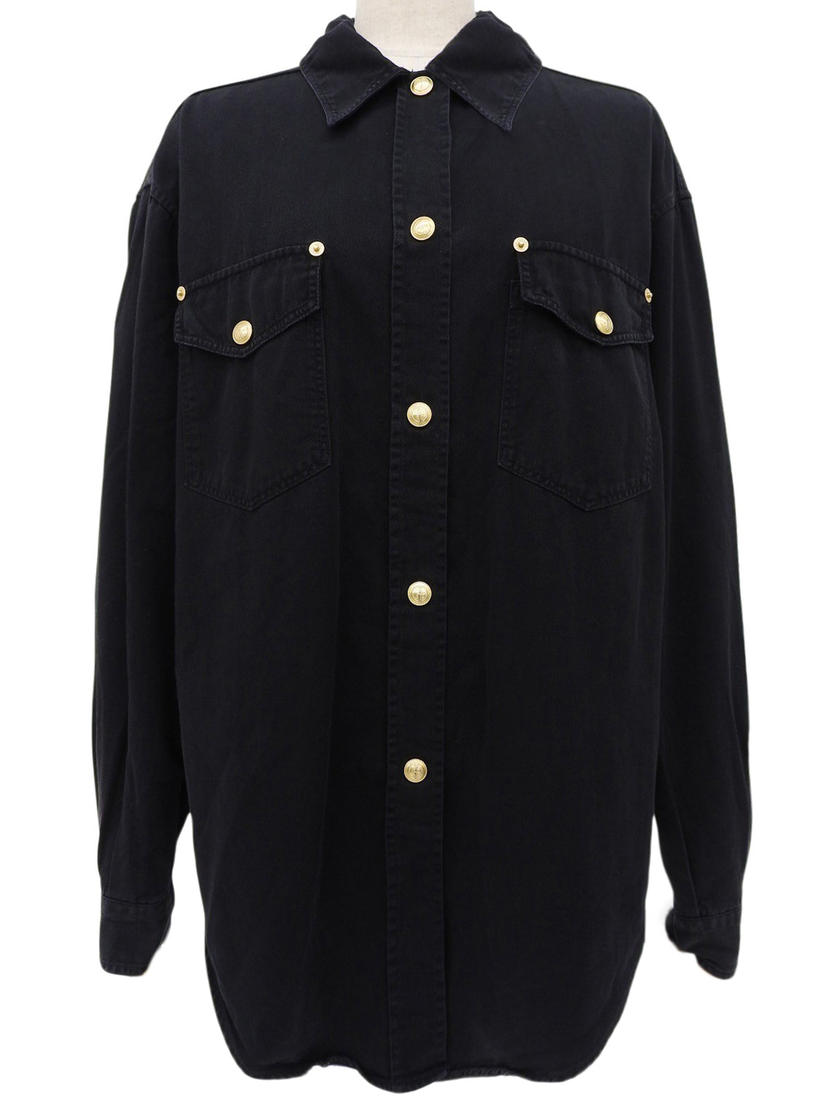 トム・フォード期 ロゴボタンデニムシャツ ブラック