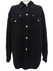 トム・フォード期 ロゴボタンデニムシャツ ブラック