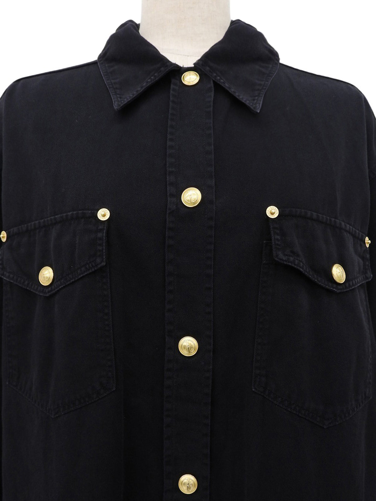 トム・フォード期 ロゴボタンデニムシャツ ブラック