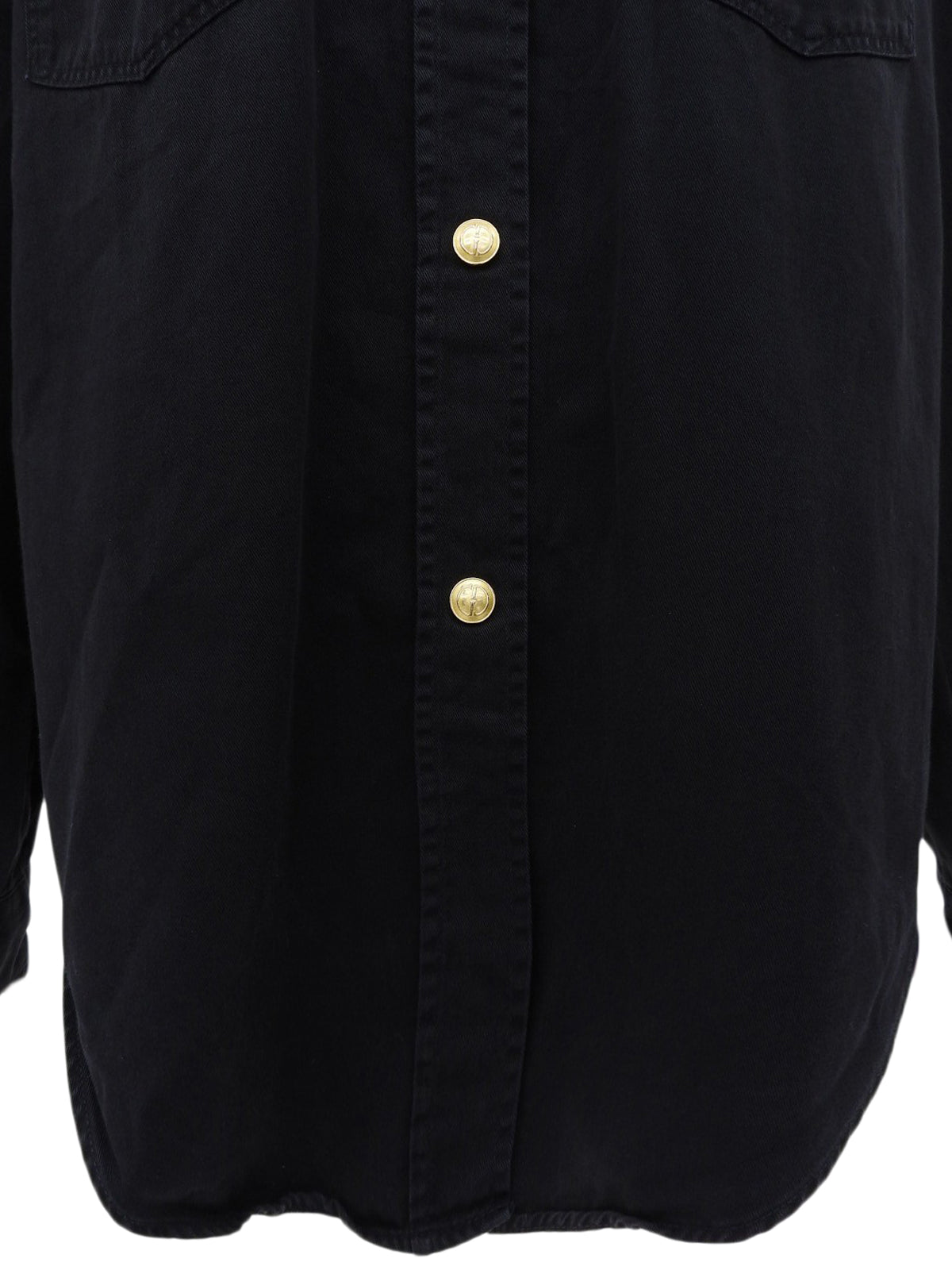 トム・フォード期 ロゴボタンデニムシャツ ブラック