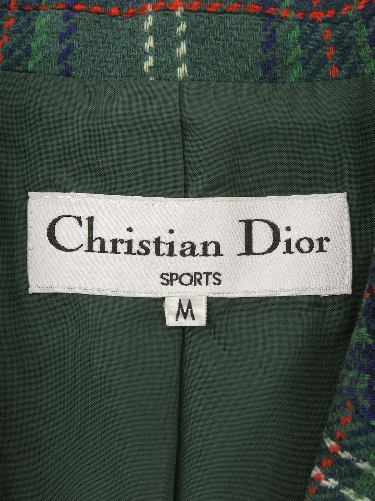 チェックパターンロゴボタンジャケット グリーン/マルチ