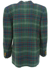 チェックパターンロゴボタンジャケット グリーン/マルチ