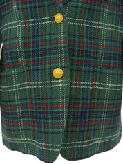 チェックパターンロゴボタンジャケット グリーン/マルチ