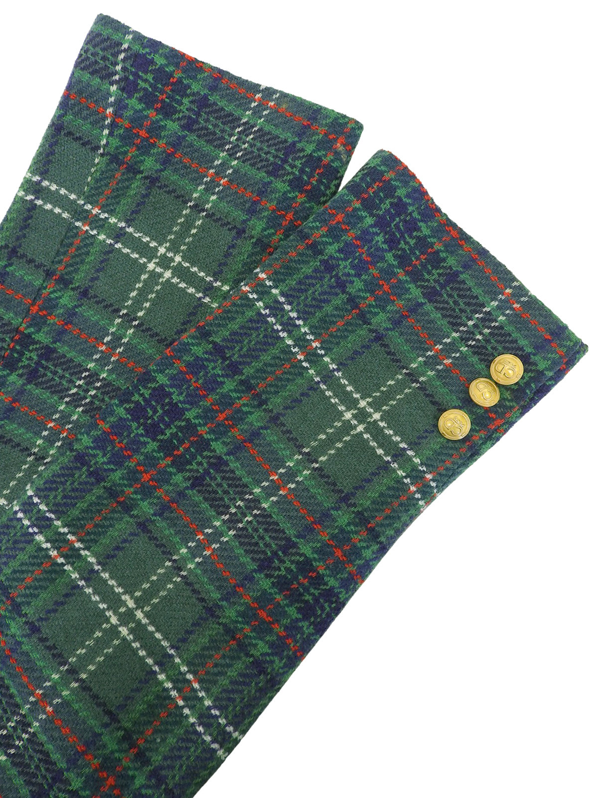 チェックパターンロゴボタンジャケット グリーン/マルチ