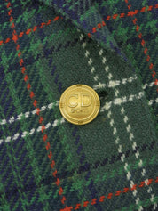 チェックパターンロゴボタンジャケット グリーン/マルチ