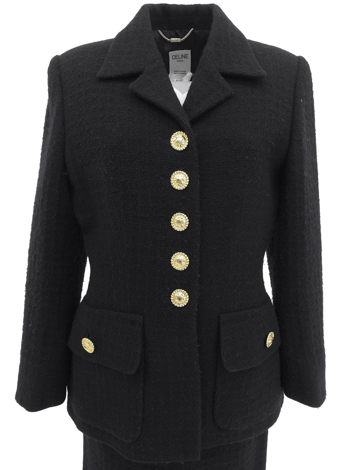 ウールロゴボタンセットアップ ブラック