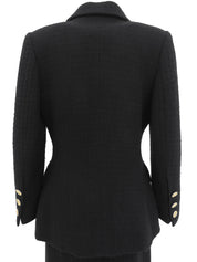 ウールロゴボタンセットアップ ブラック