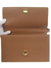 ロゴターンロックワンショルダーバッグ ブラウン