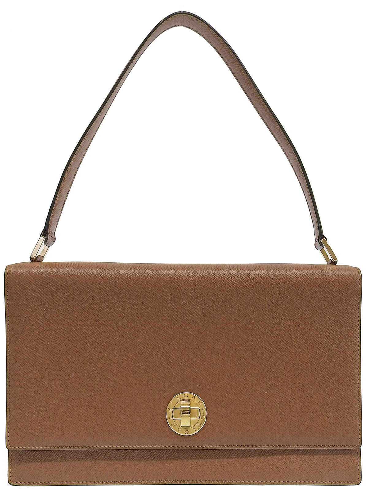 ロゴターンロックワンショルダーバッグ ブラウン