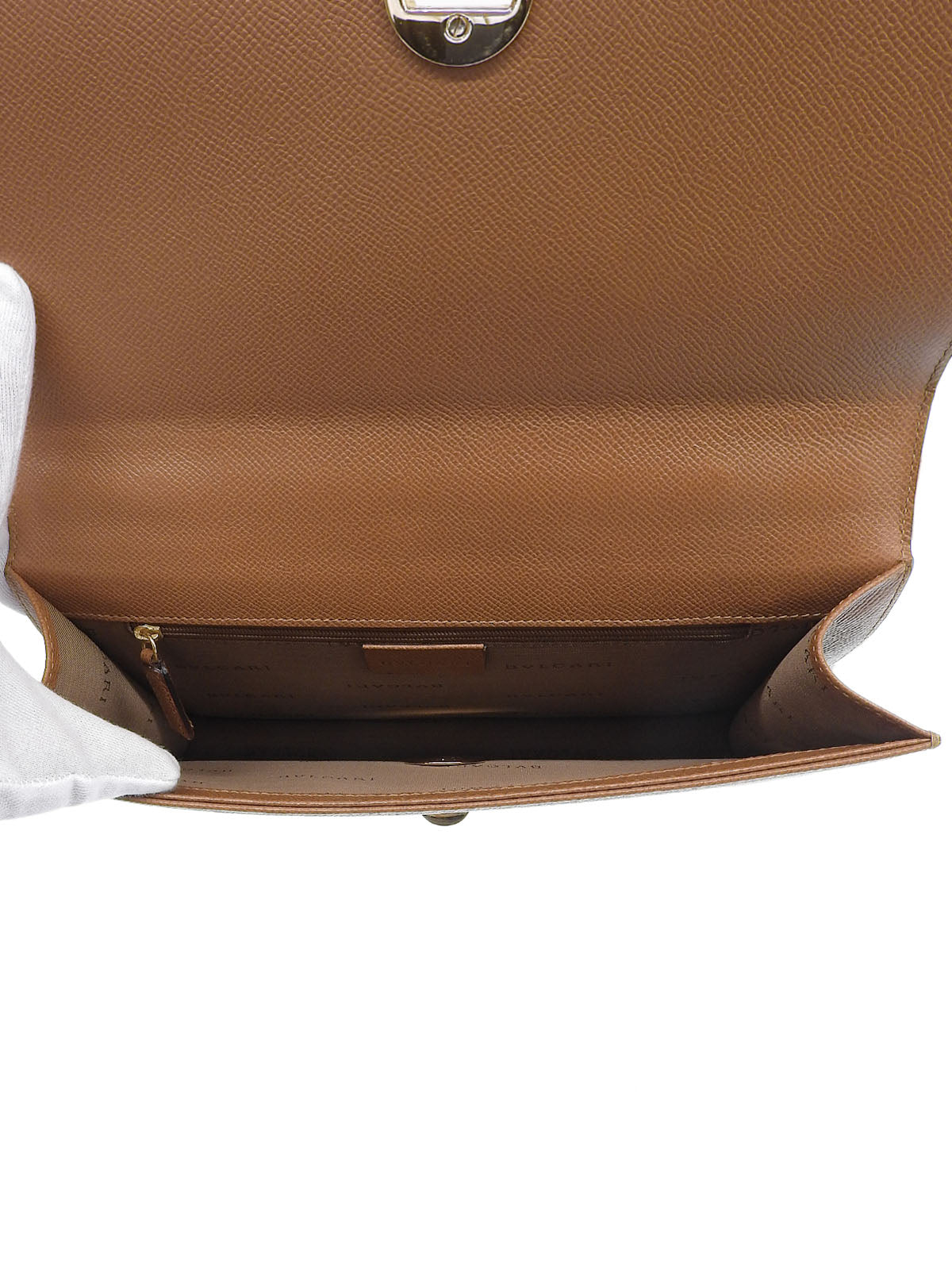 ロゴターンロックワンショルダーバッグ ブラウン