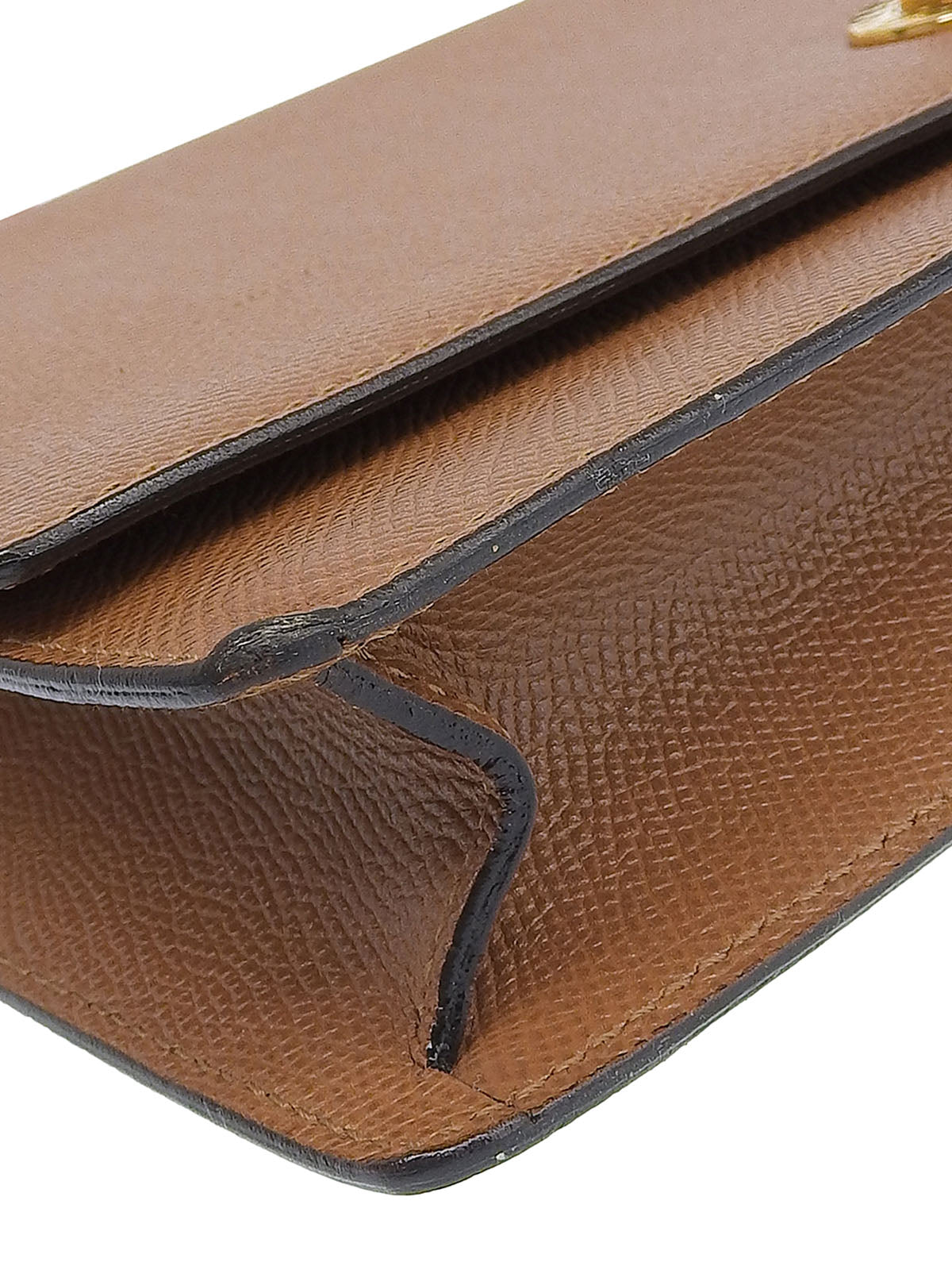 ロゴターンロックワンショルダーバッグ ブラウン