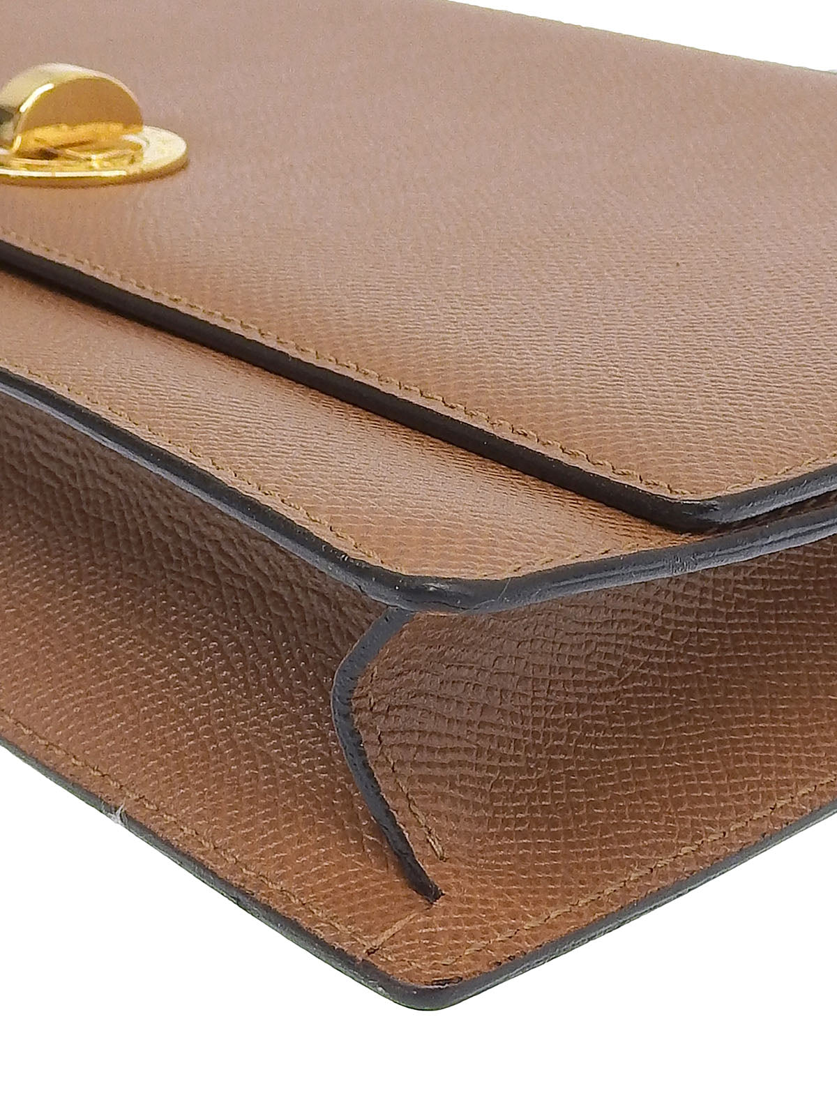 ロゴターンロックワンショルダーバッグ ブラウン