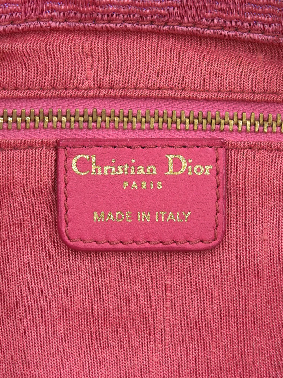 キャンバスカナージュステッチハンドバッグ ピンク