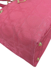 Canvas Cannage Stitch Handbag in Pink