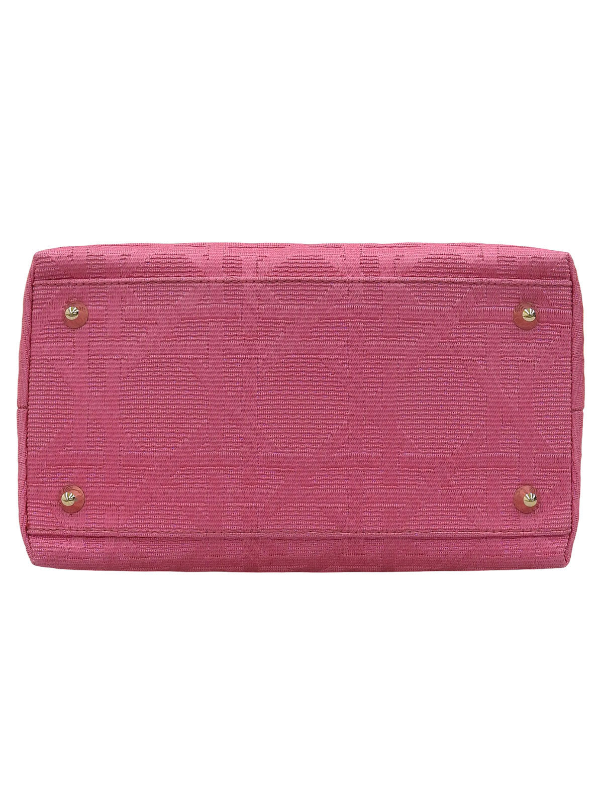 Canvas Cannage Stitch Handbag in Pink