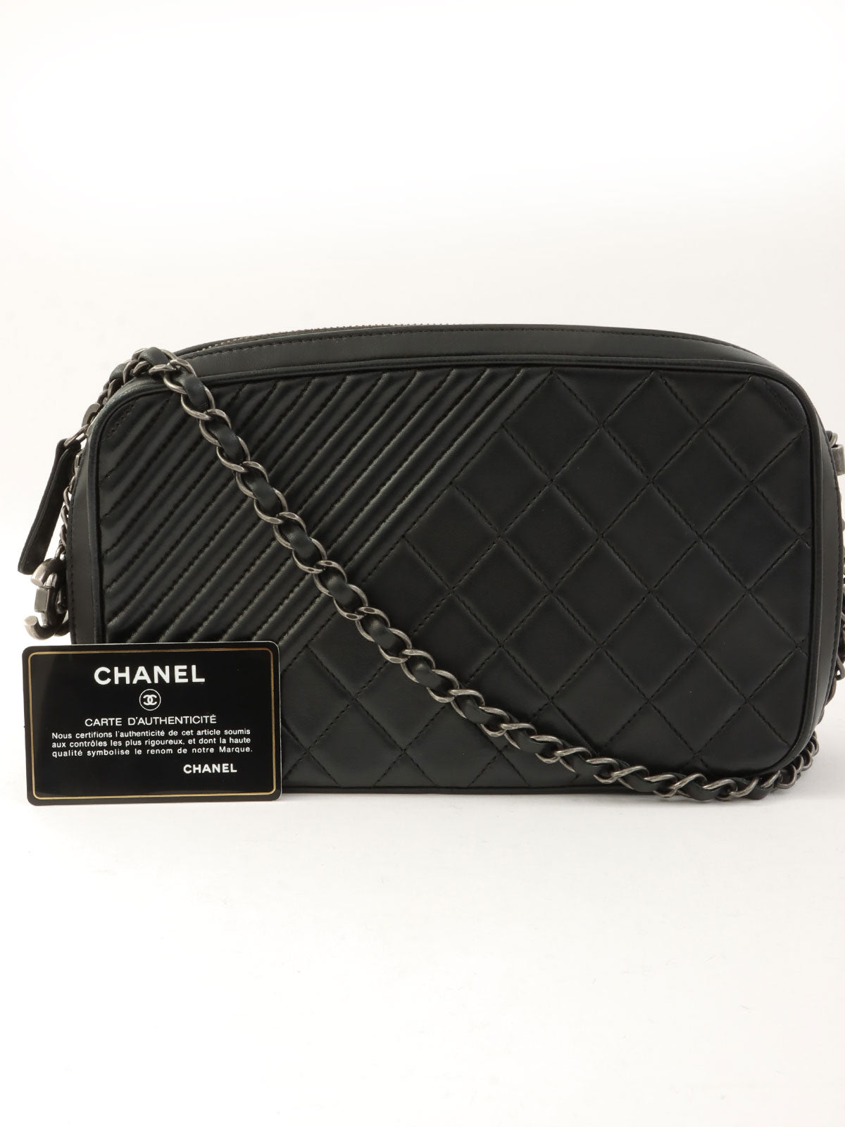 2014 CC Mark Charm Chain Shoulder Bag Black