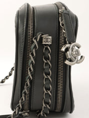2014 CC Mark Charm Chain Shoulder Bag Black