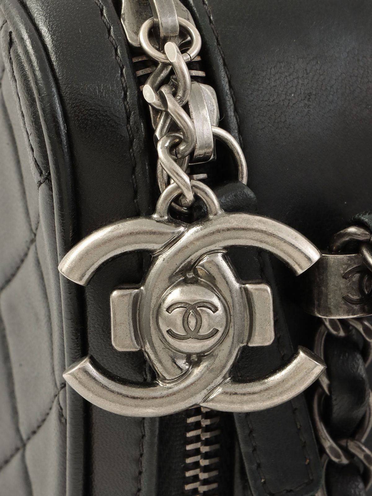 2014 CC Mark Charm Chain Shoulder Bag Black