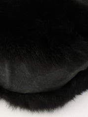 2005-era fur and caviar skin combo CC mark charm shoulder bag, black