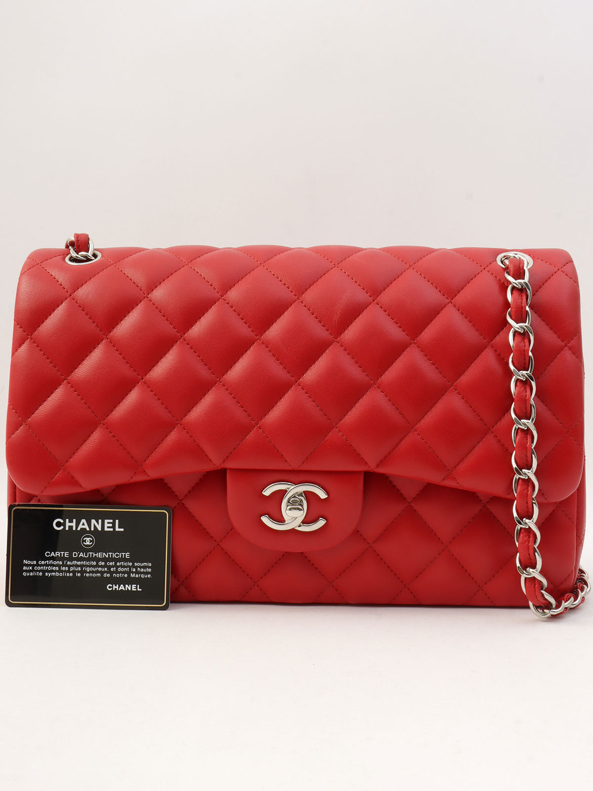 CC Turn-lock Chain Bag, Red, circa 2013