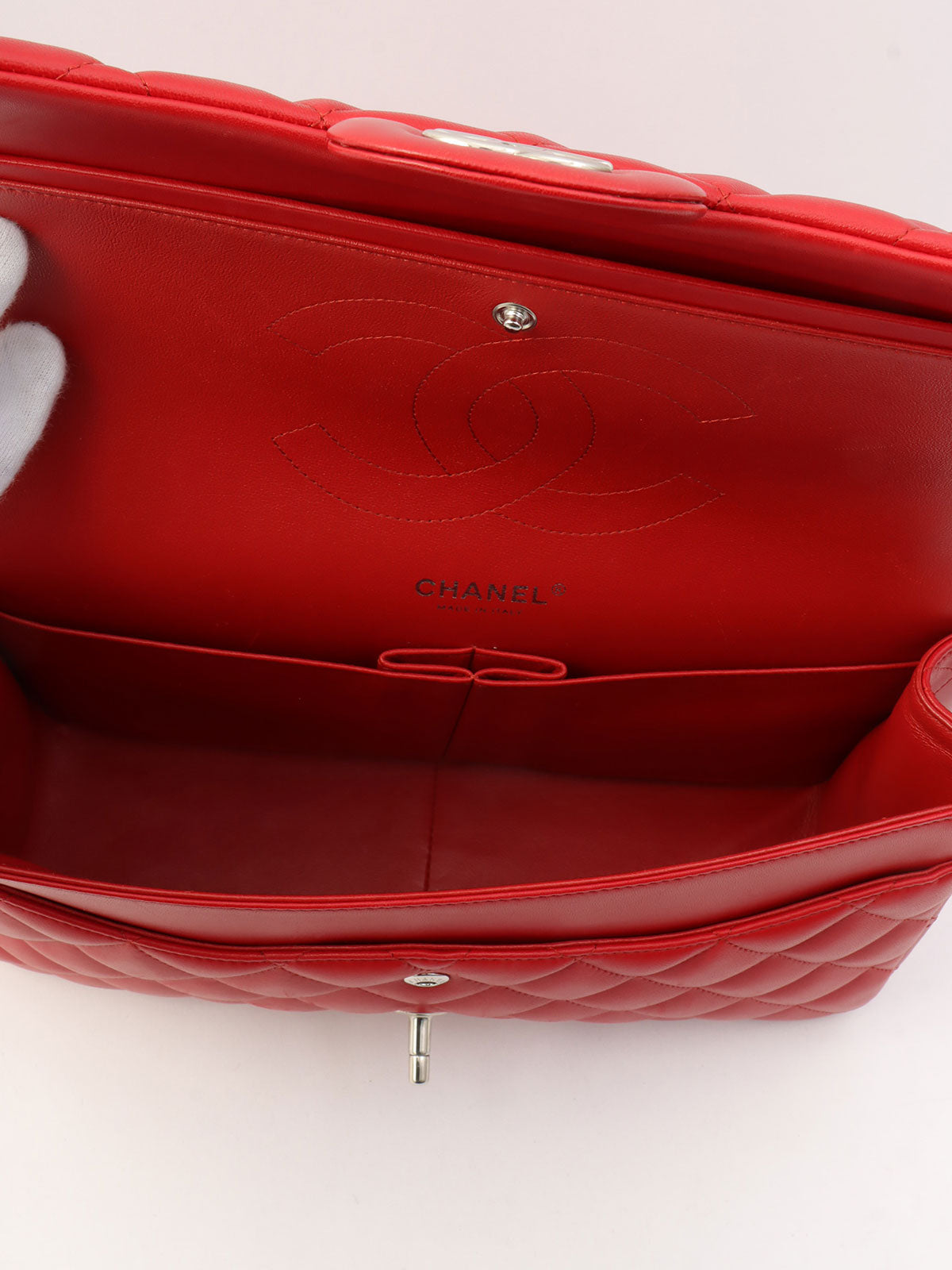 CC Turn-lock Chain Bag, Red, circa 2013