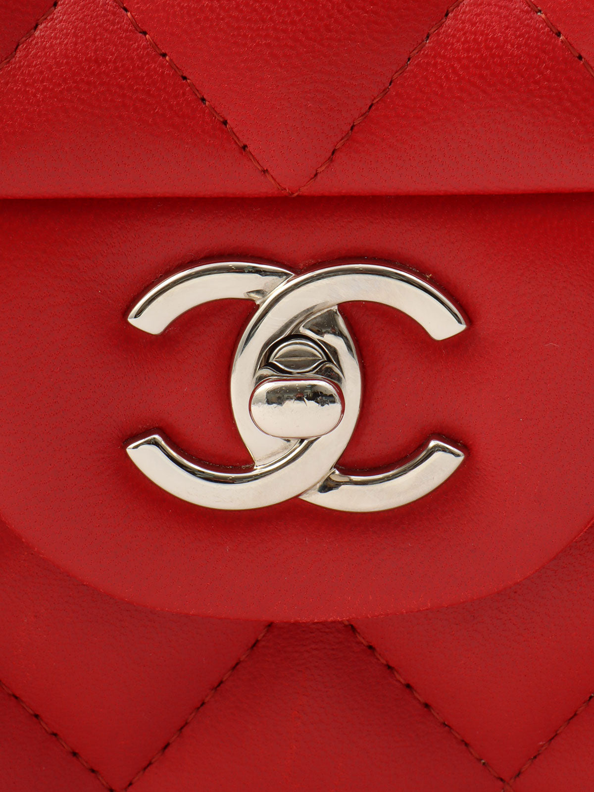 CC Turn-lock Chain Bag, Red, circa 2013
