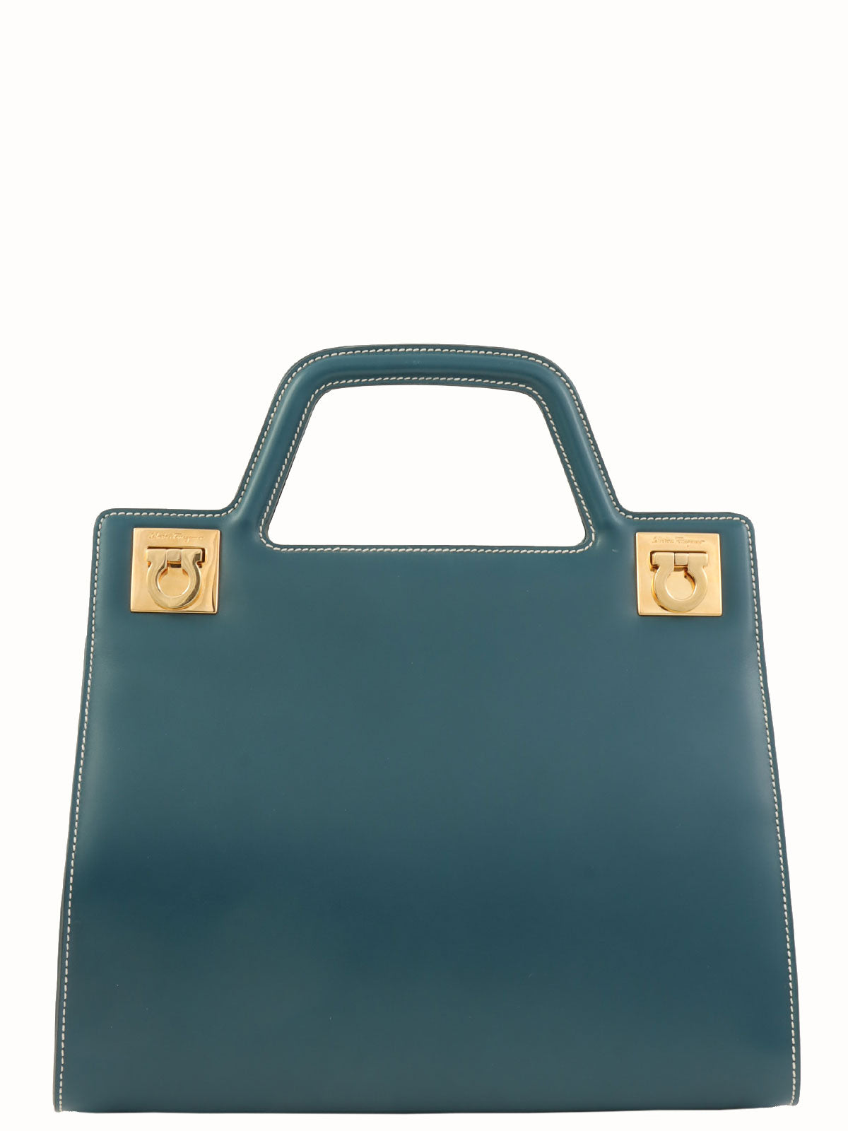 Double Gancini Plate 2-Way Bag, Green