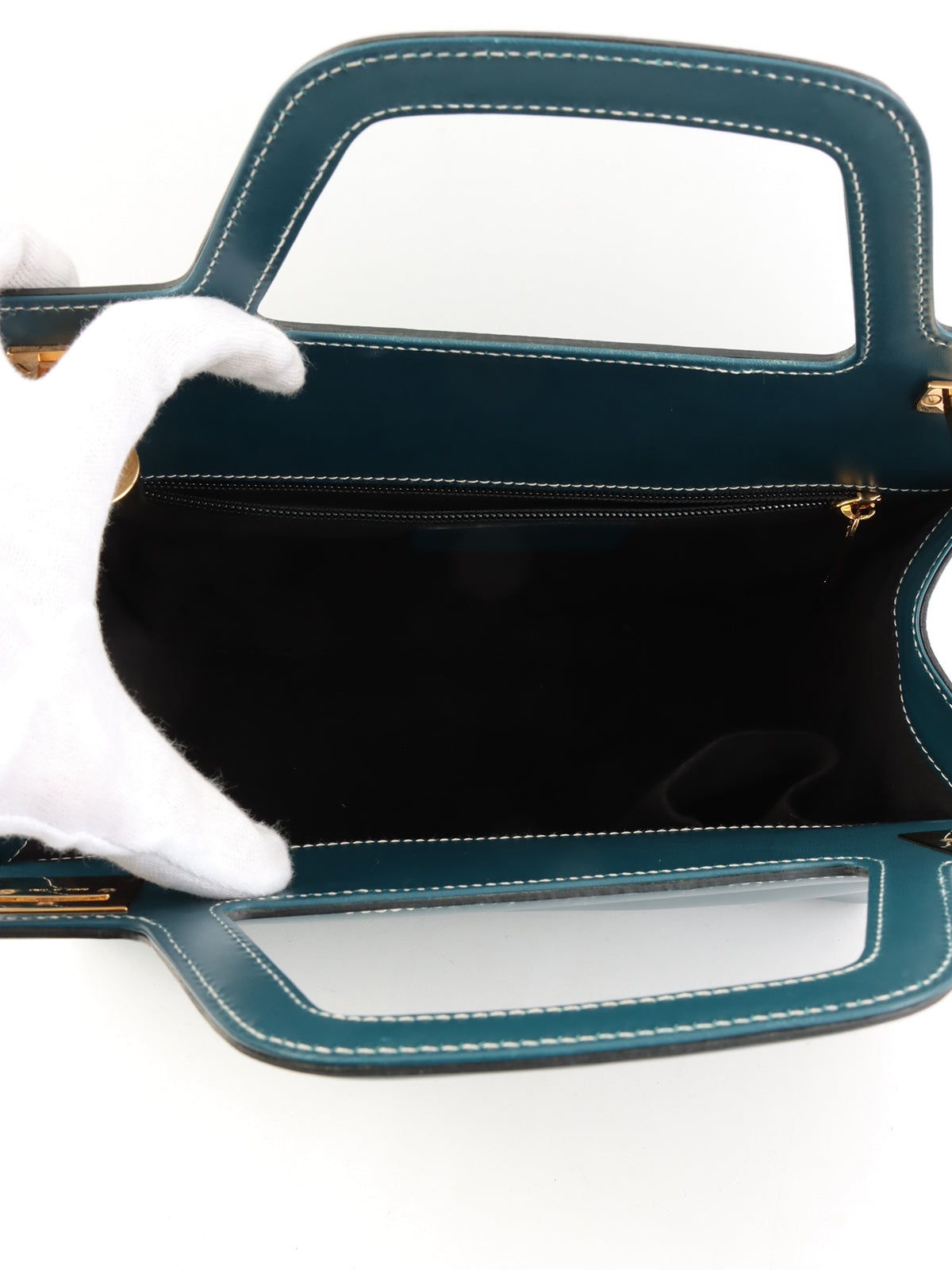 Double Gancini Plate 2-Way Bag, Green