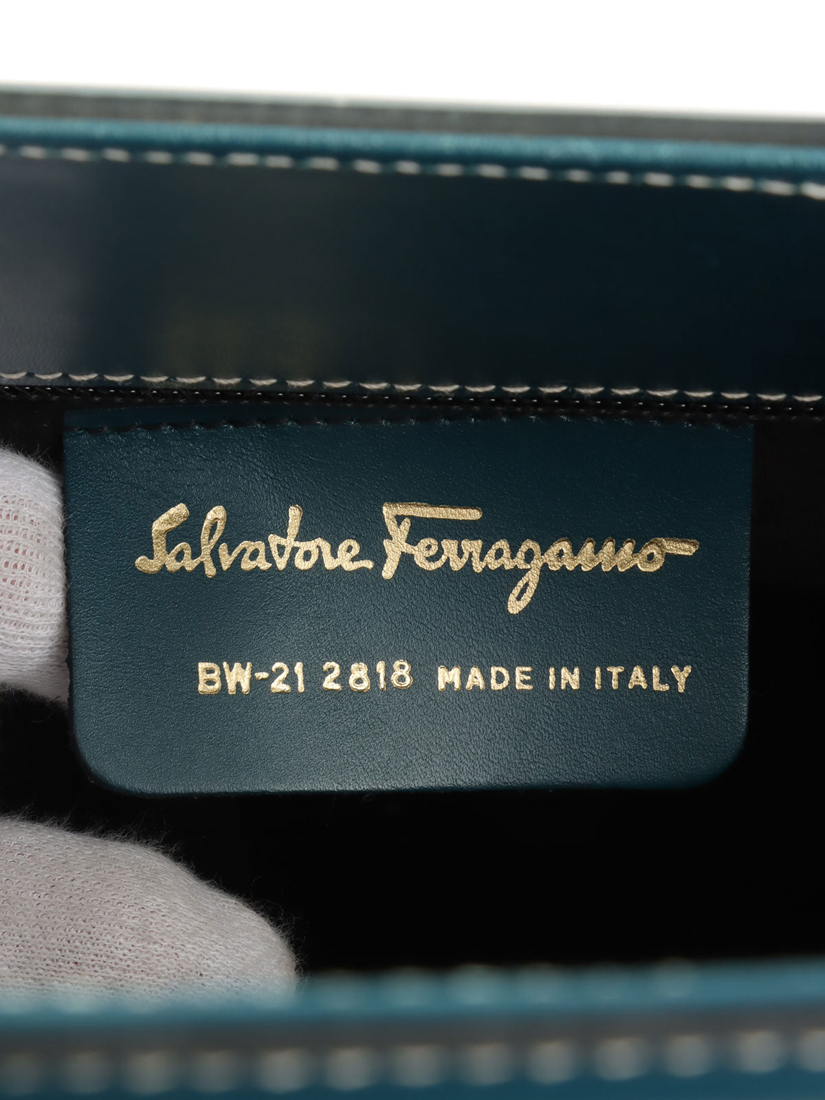 Double Gancini Plate 2-Way Bag, Green