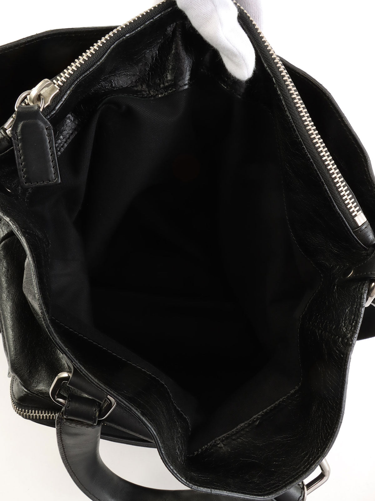 ロゴエンボス2wayバッグ ブラック