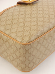 マカダムパターンロゴプレートショルダーバッグ ベージュ