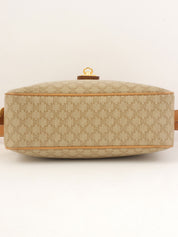 マカダムパターンロゴプレートショルダーバッグ ベージュ