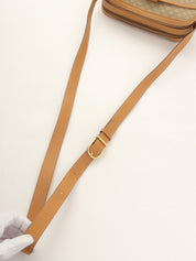 マカダムパターンロゴプレートショルダーバッグ ベージュ