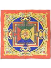 Carré 90 LES ANIMAUX Pattern Scarf Red