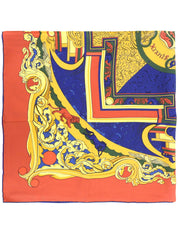 Carré 90 LES ANIMAUX Pattern Scarf Red