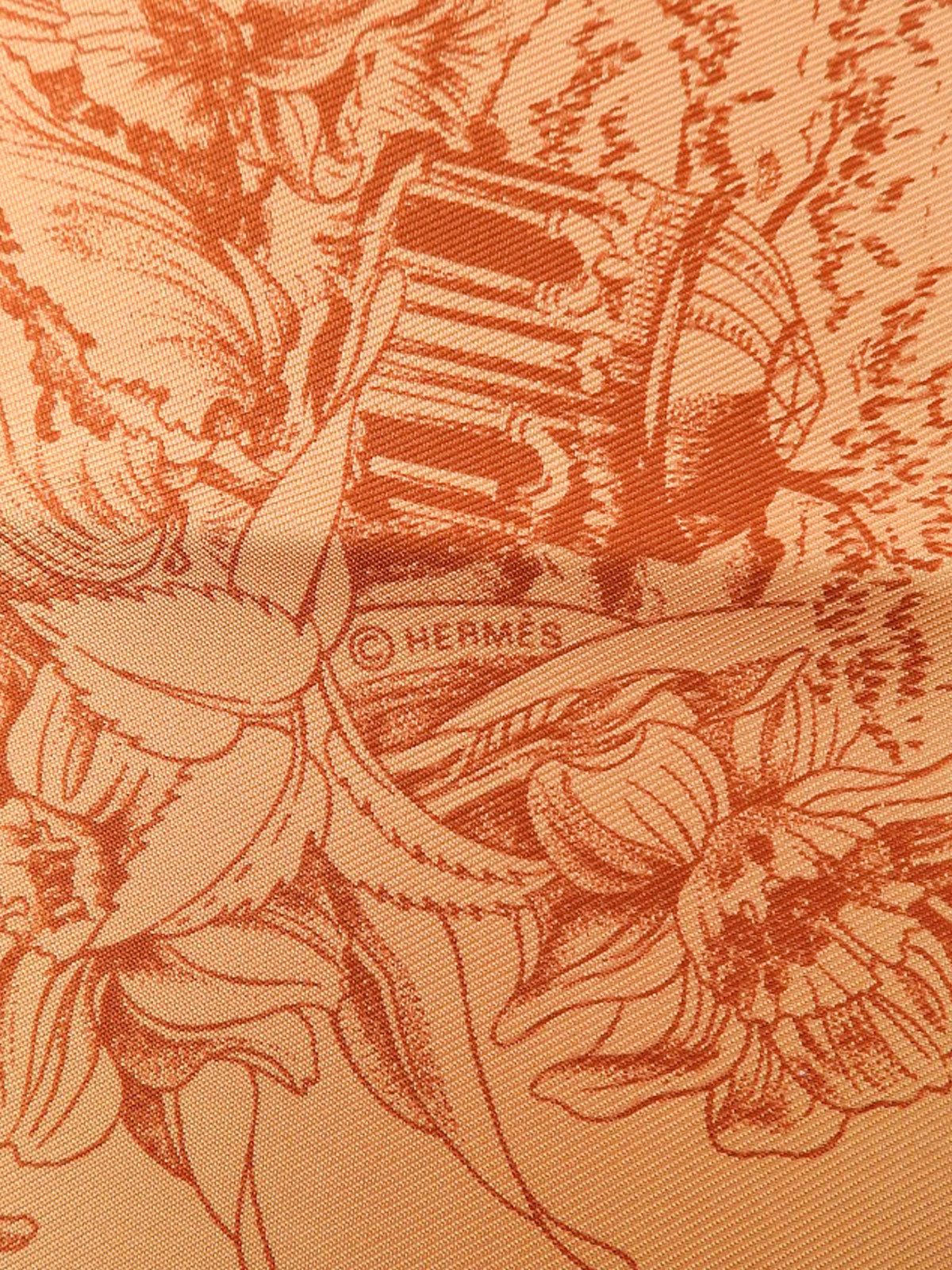 カレ90 Au Pays de Cocagneパターンスカーフ オレンジ