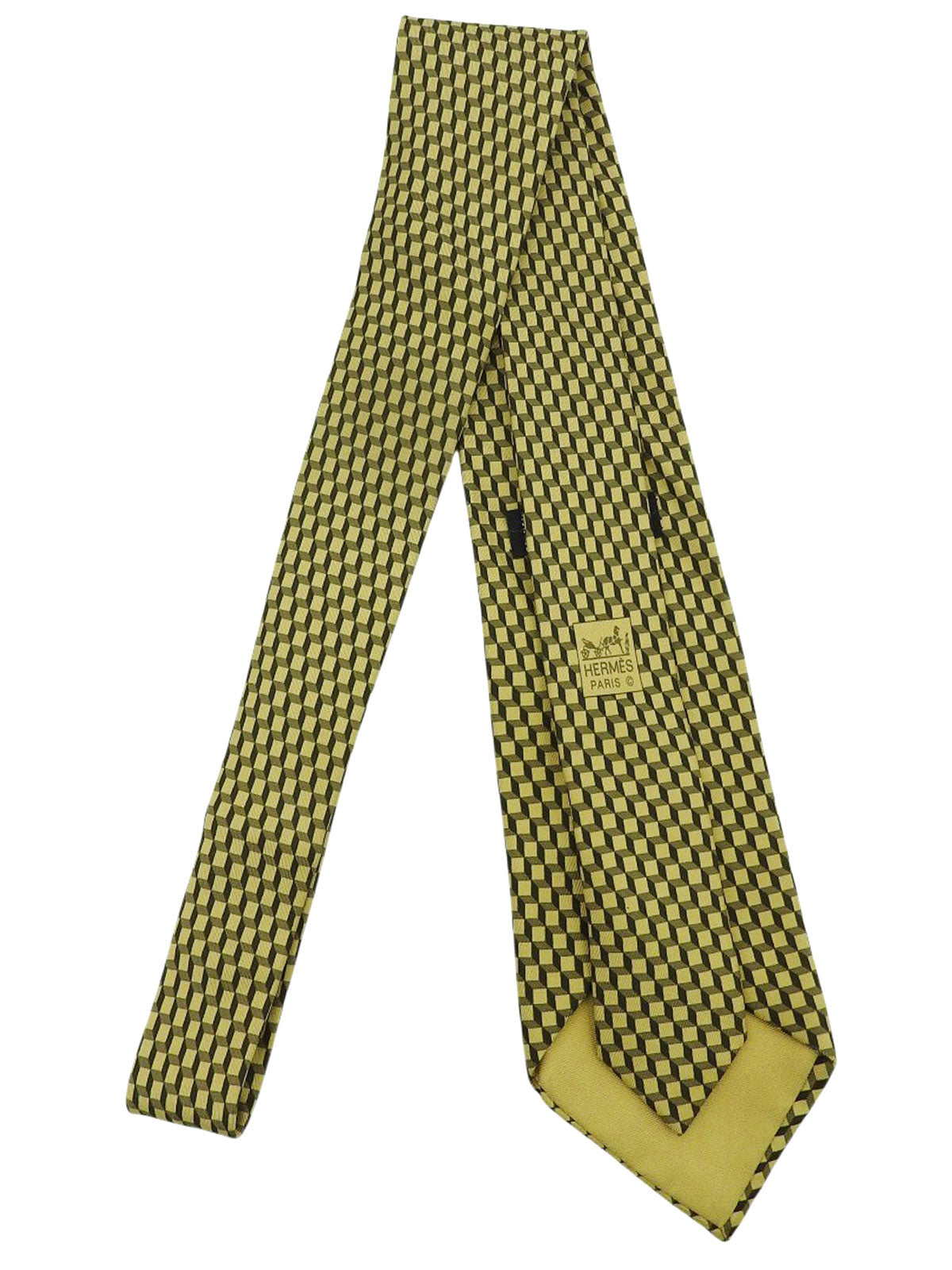 デザインパターンネクタイ イエロー