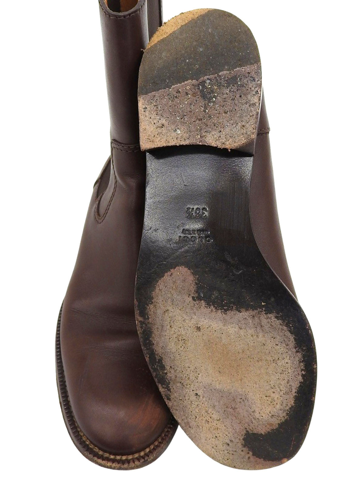 Leather Sherry Line Side Gore Boots Dark Brown