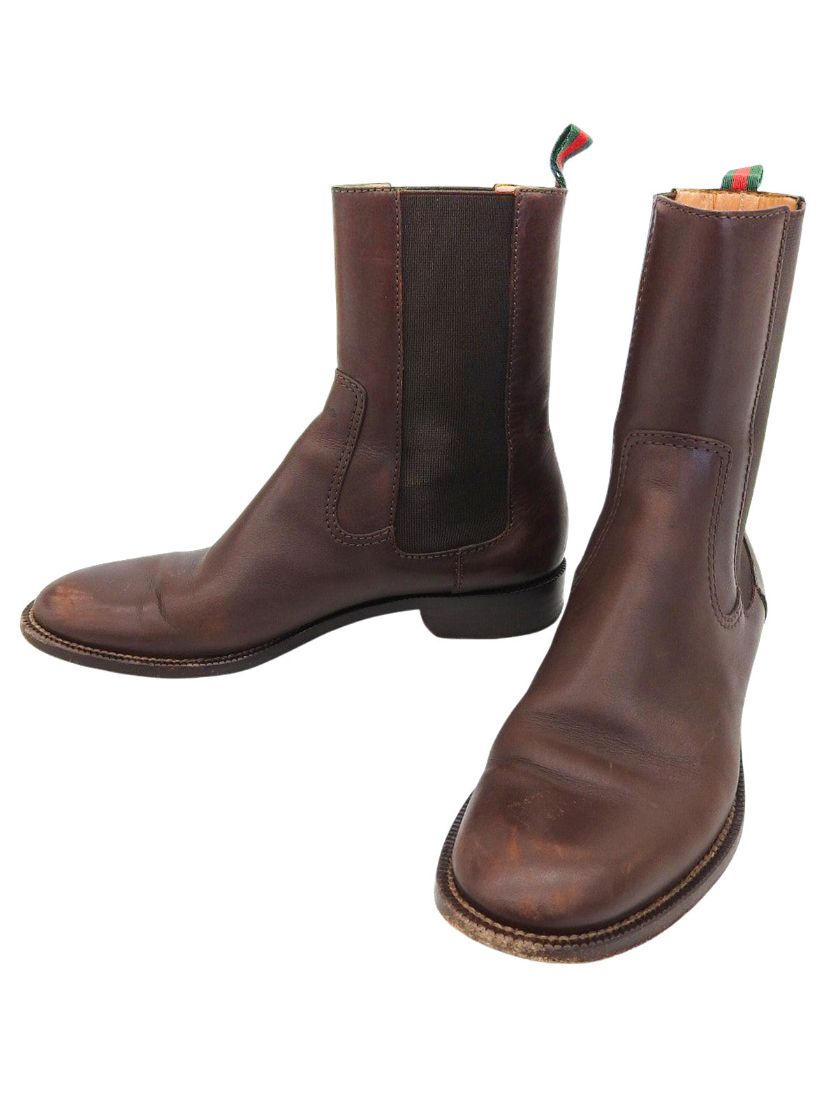 Leather Sherry Line Side Gore Boots Dark Brown