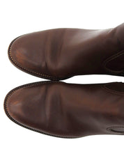 レザーシェリーラインサイドゴアブーツ ダークブラウン