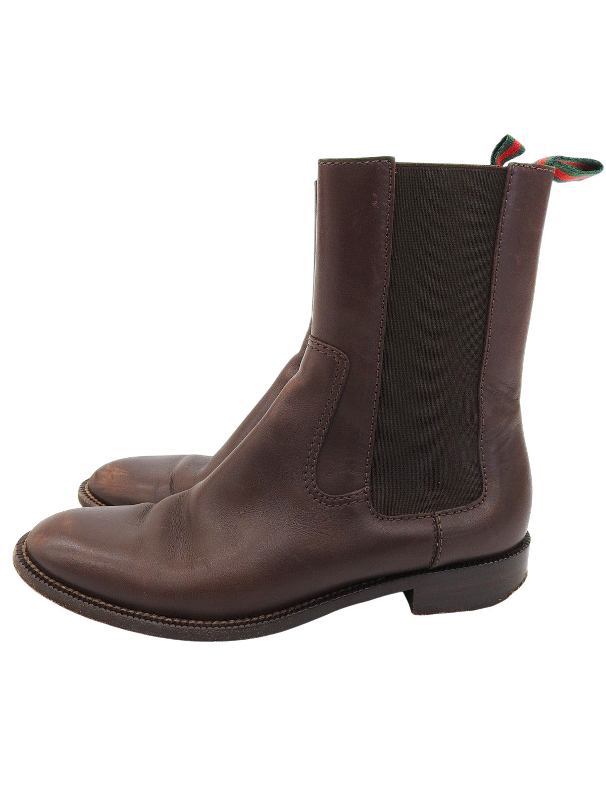 Leather Sherry Line Side Gore Boots Dark Brown