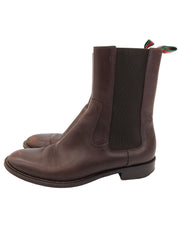 Leather Sherry Line Side Gore Boots Dark Brown