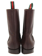 レザーシェリーラインサイドゴアブーツ ダークブラウン