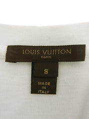 White lace logo button design short sleeve top