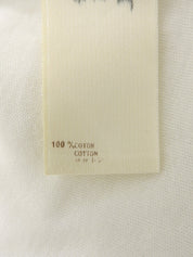 レースロゴボタンデザインハーフスリーブトップス ホワイト